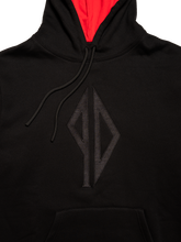 Load image into Gallery viewer, PISSDRUNX- Lil&#39; Red Hoodie BLK/RED
